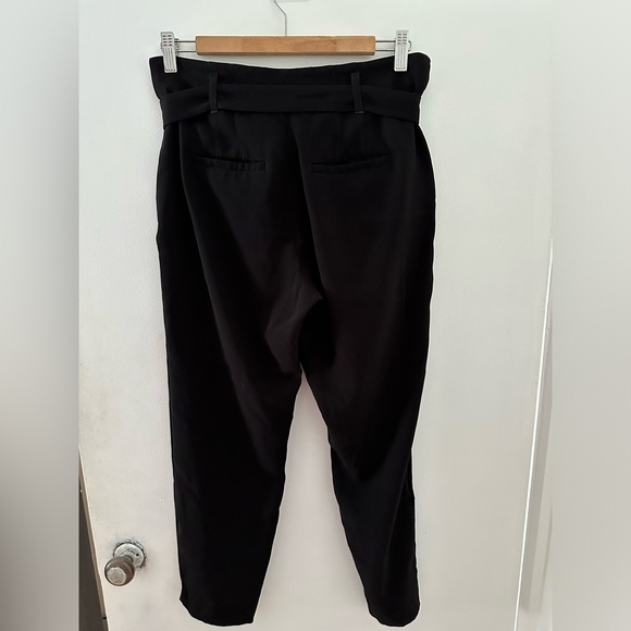 RW&CO Black Crepe Paperbag Ankle Pant with Sash/Belt - Picture 2 of 4
